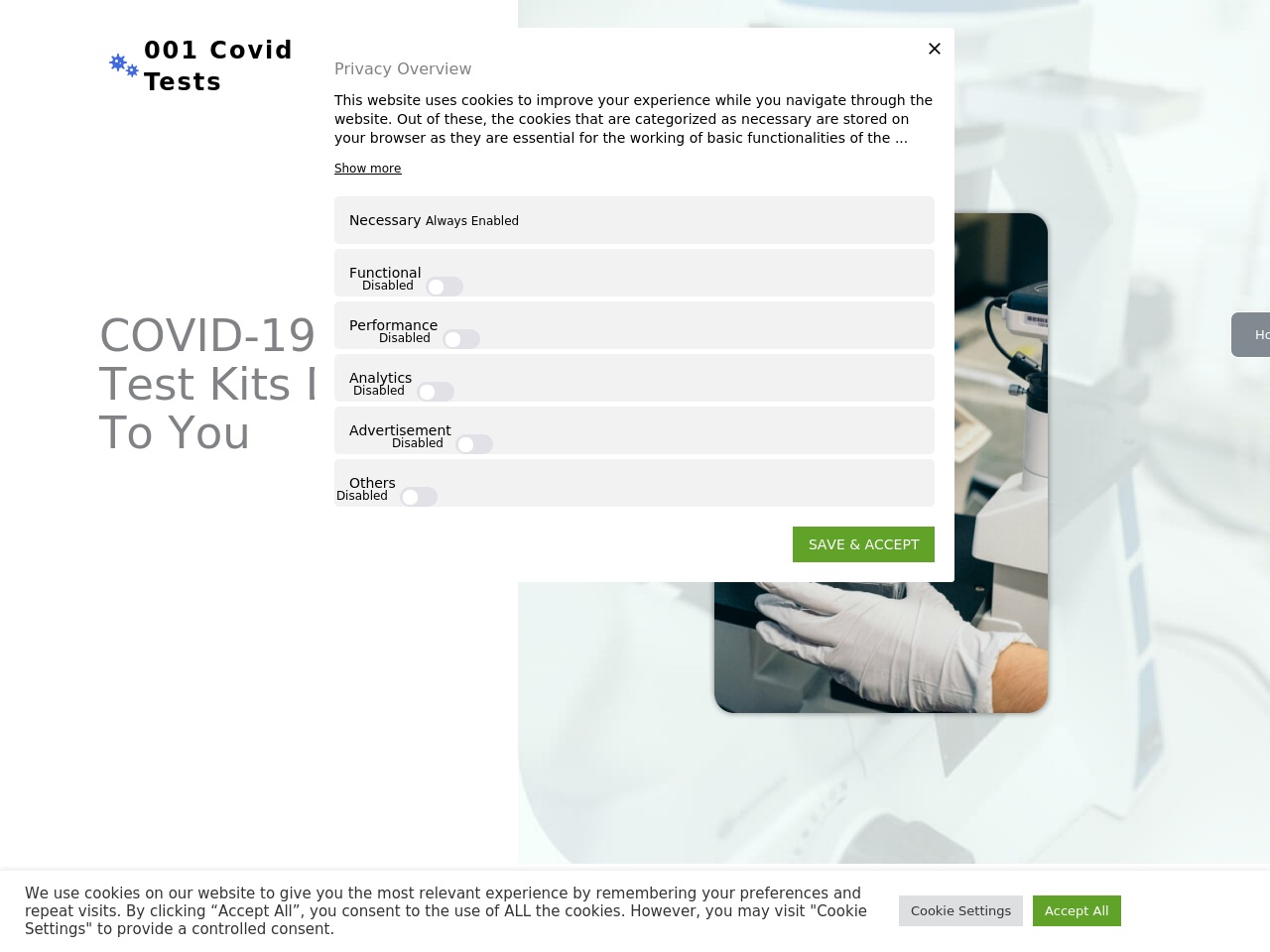 001covidtest.com screenshot alt-text