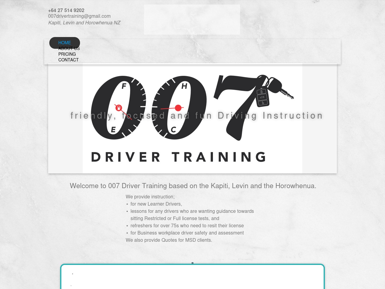 007drivertraining.com screenshot alt-text