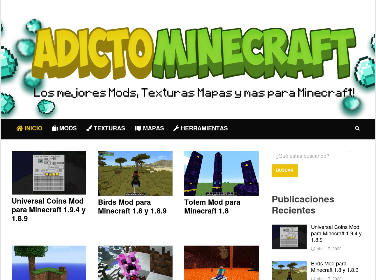 adictominecraft.com screenshot alt-text