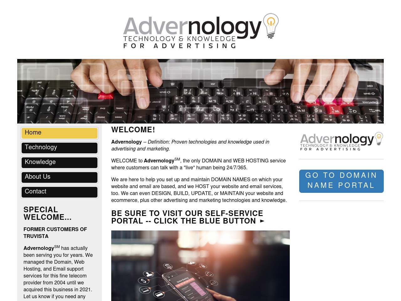 advernologysupport.com screenshot alt-text
