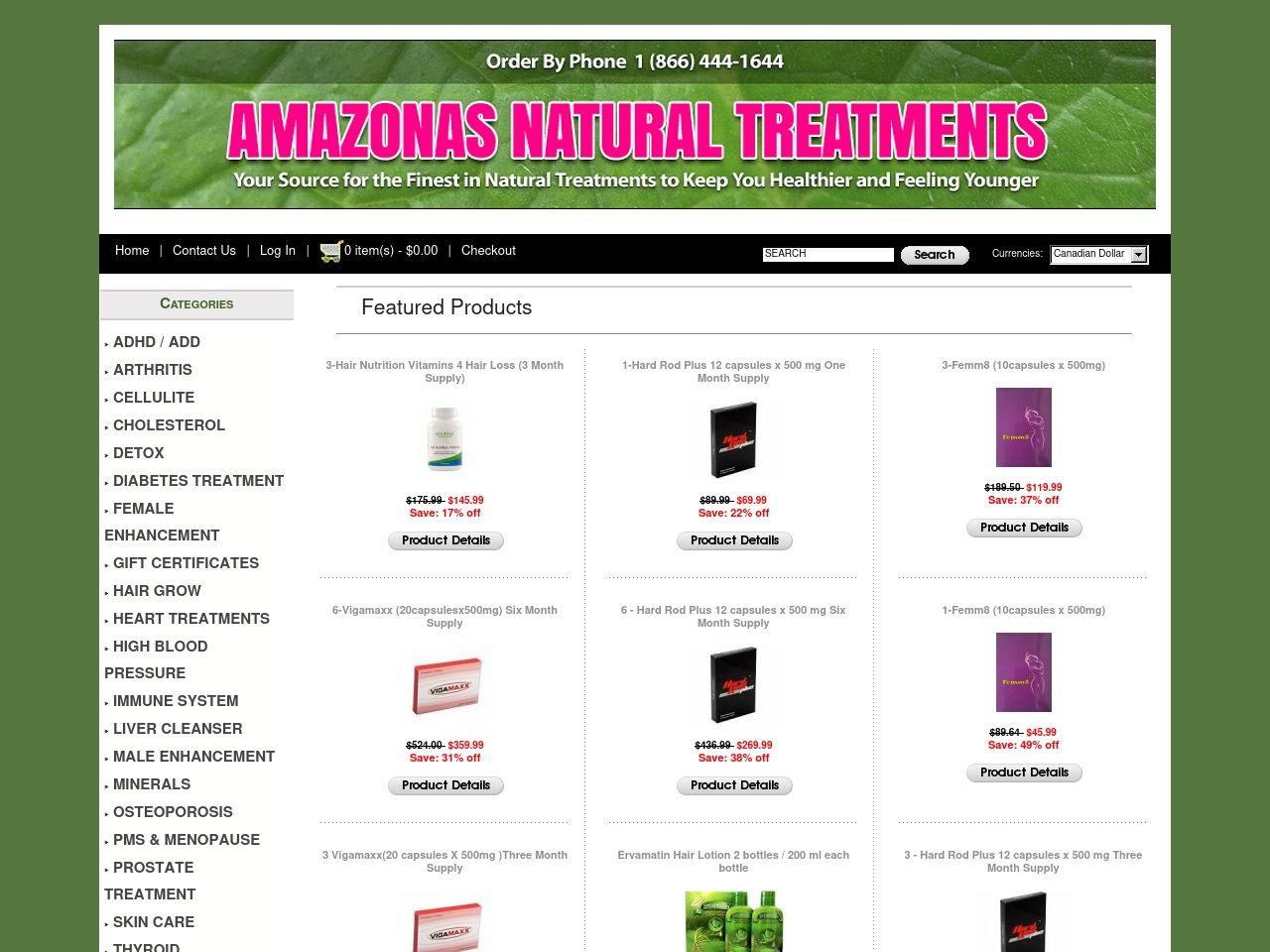 amazonasnaturaltreatments.ca screenshot alt-text