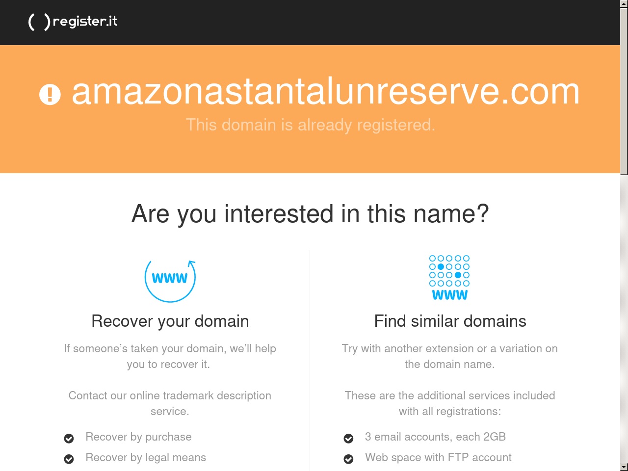 amazonastantalunreserve.com screenshot alt-text