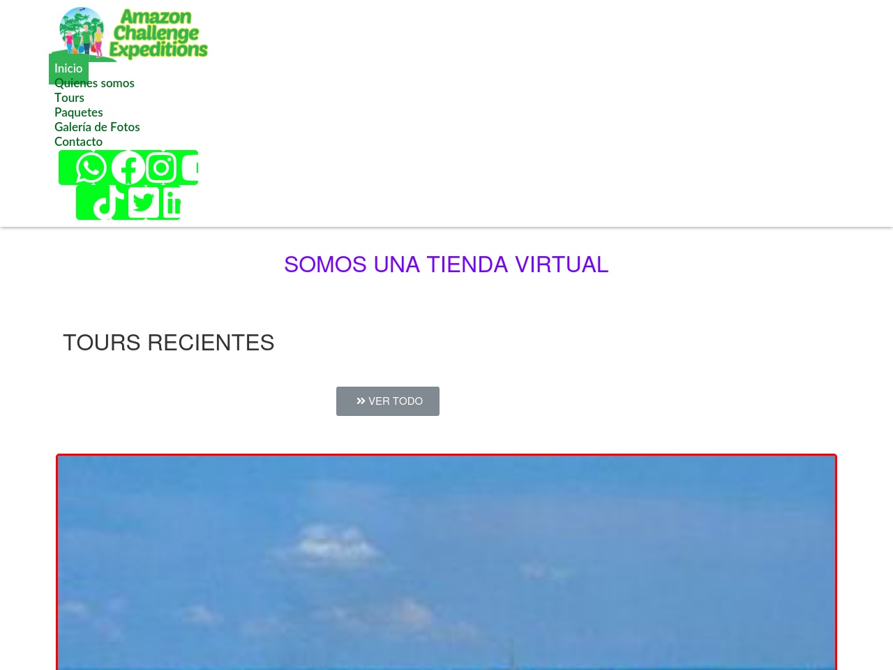 amazonchallengeexpeditions.com screenshot alt-text
