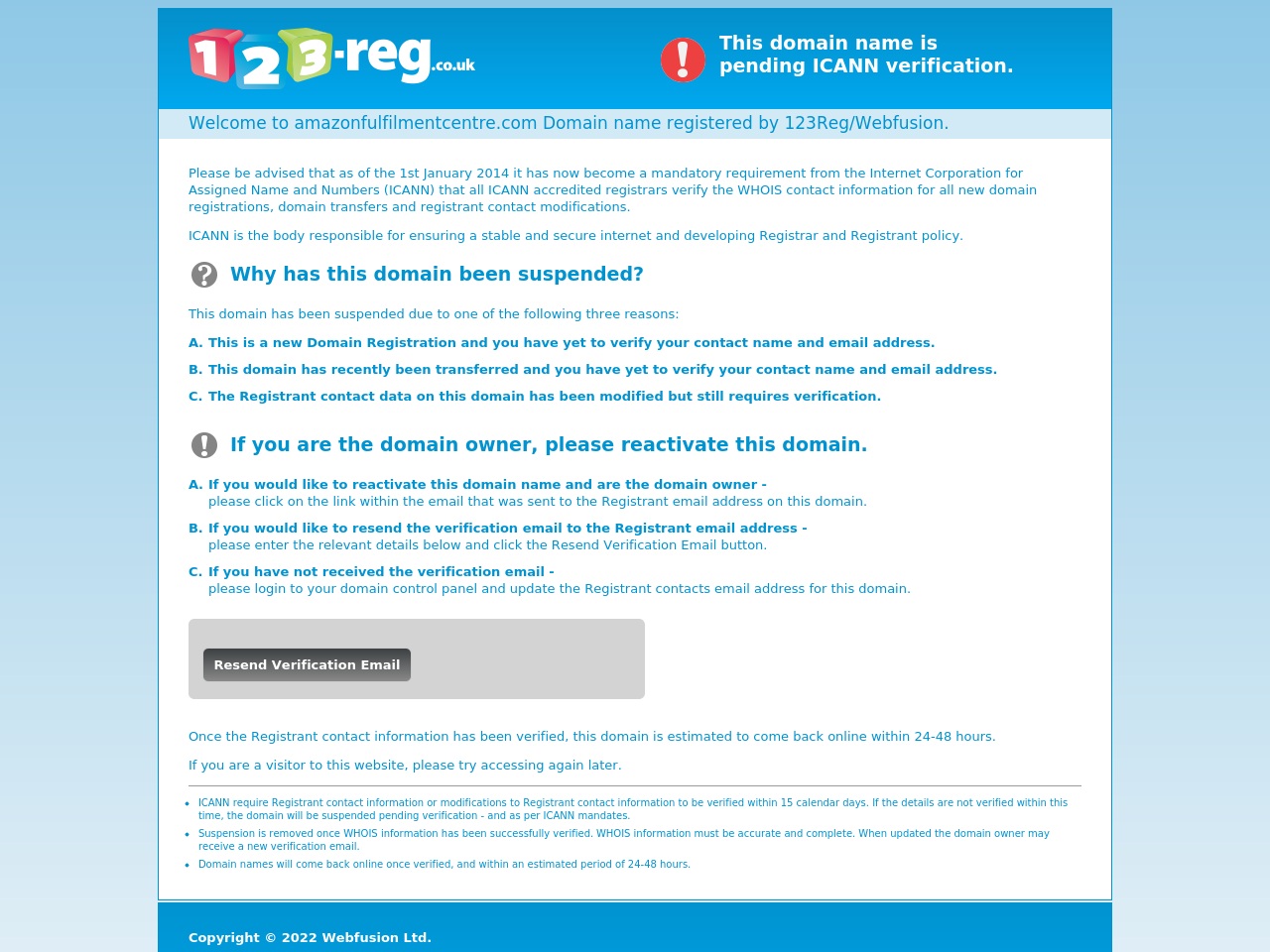 amazonfulfilmentcentre.com screenshot alt-text