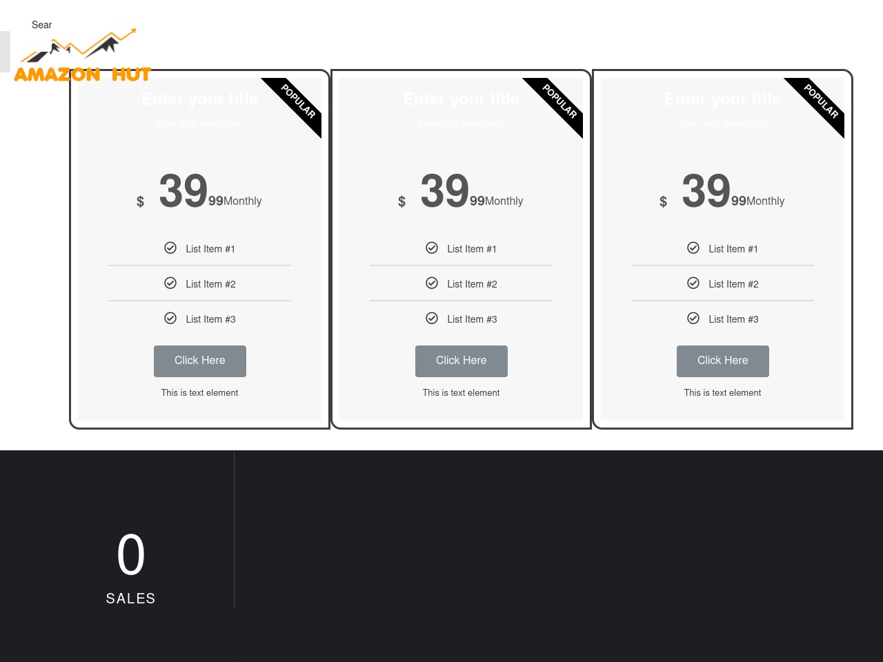 amazonhuts.com screenshot alt-text