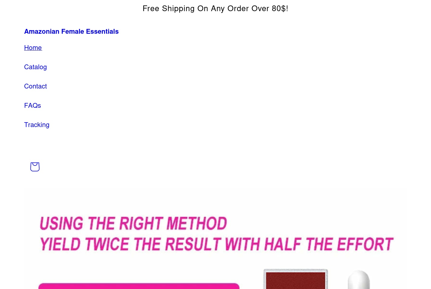 amazonianfemaleessentials.com screenshot alt-text