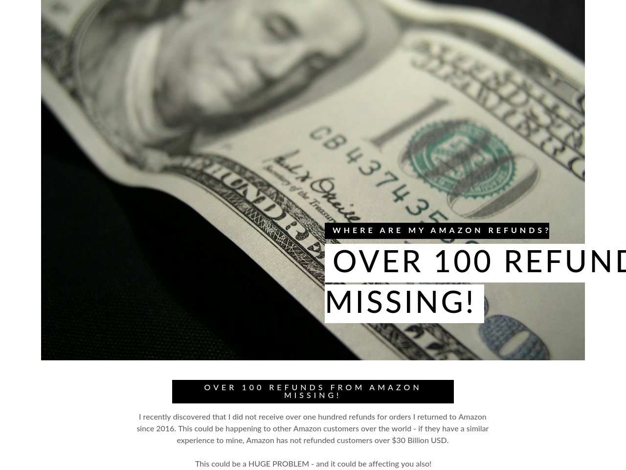 amazonmissingrefunds.com screenshot alt-text