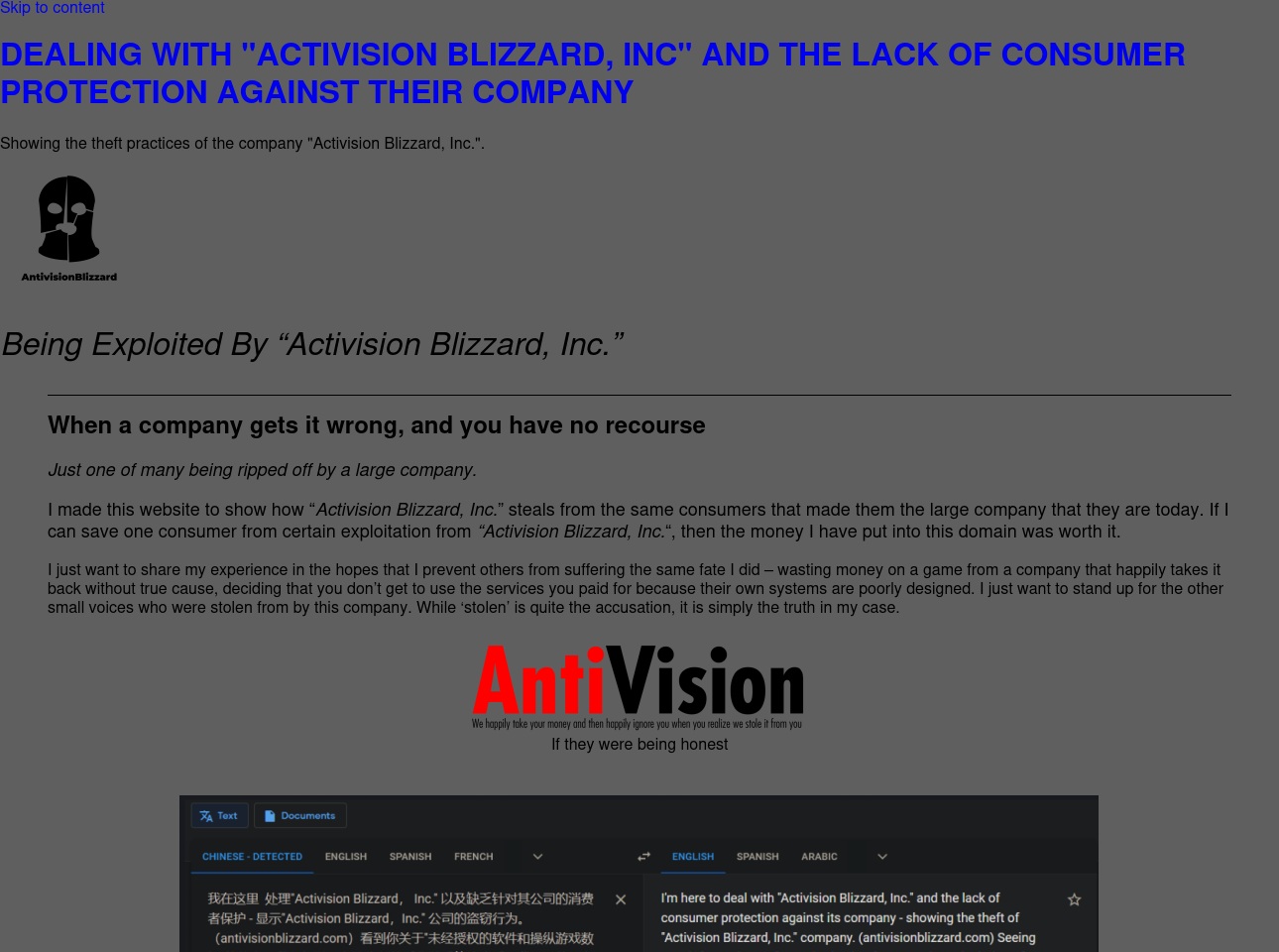 antivisionblizzard.com screenshot alt-text
