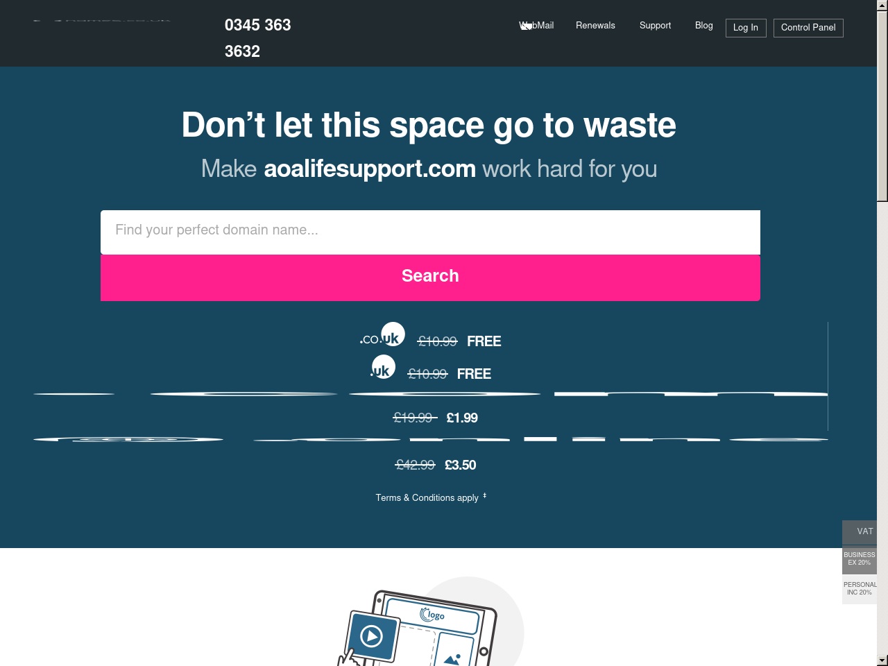 aoalifesupport.com screenshot alt-text