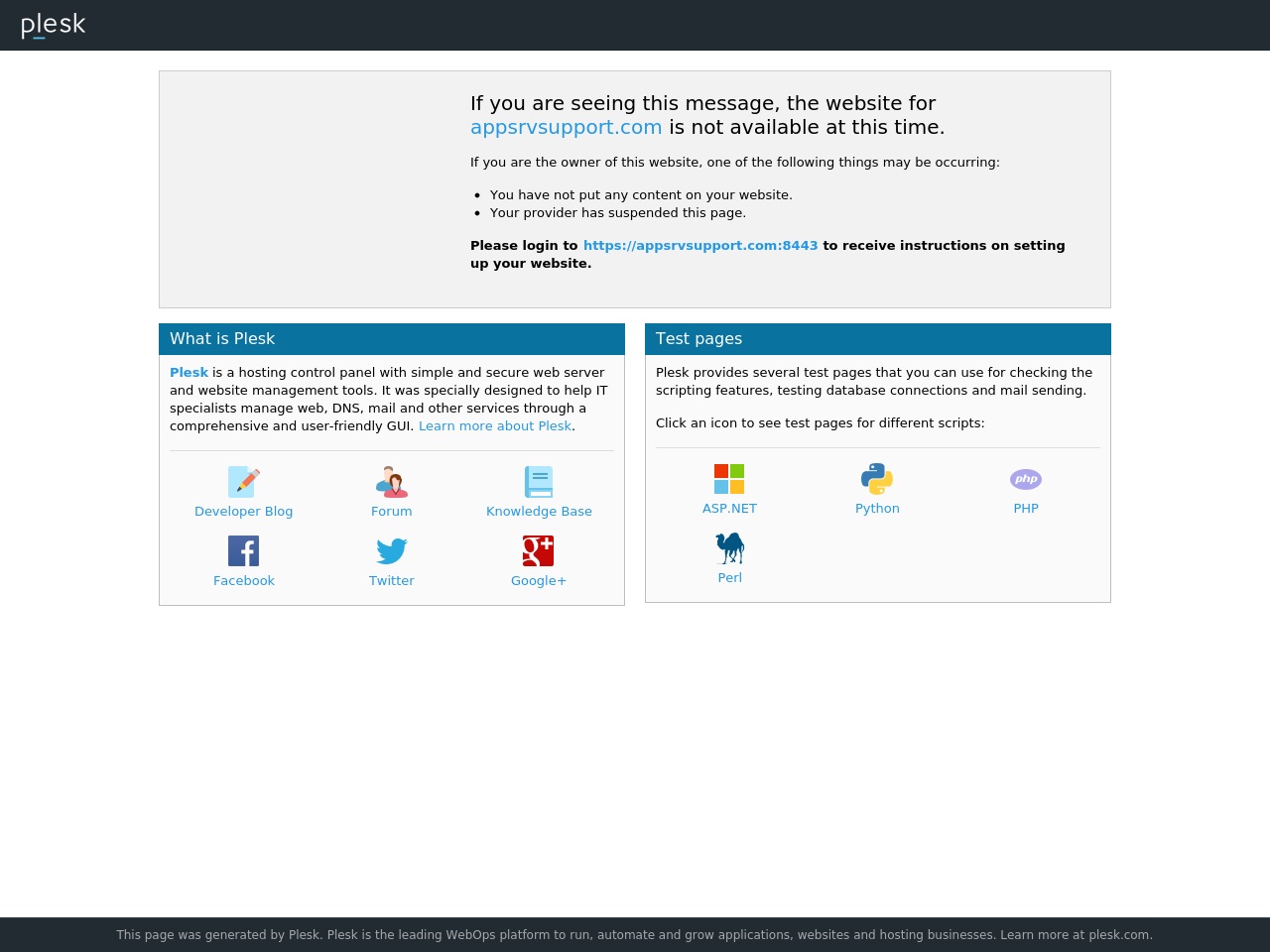 appsrvsupport.com screenshot alt-text