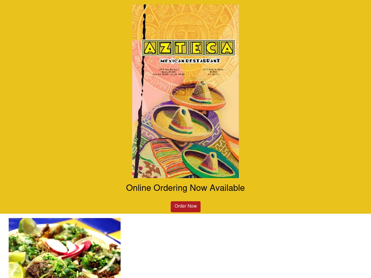 aztecamexicanrestauranttogo.com screenshot alt-text