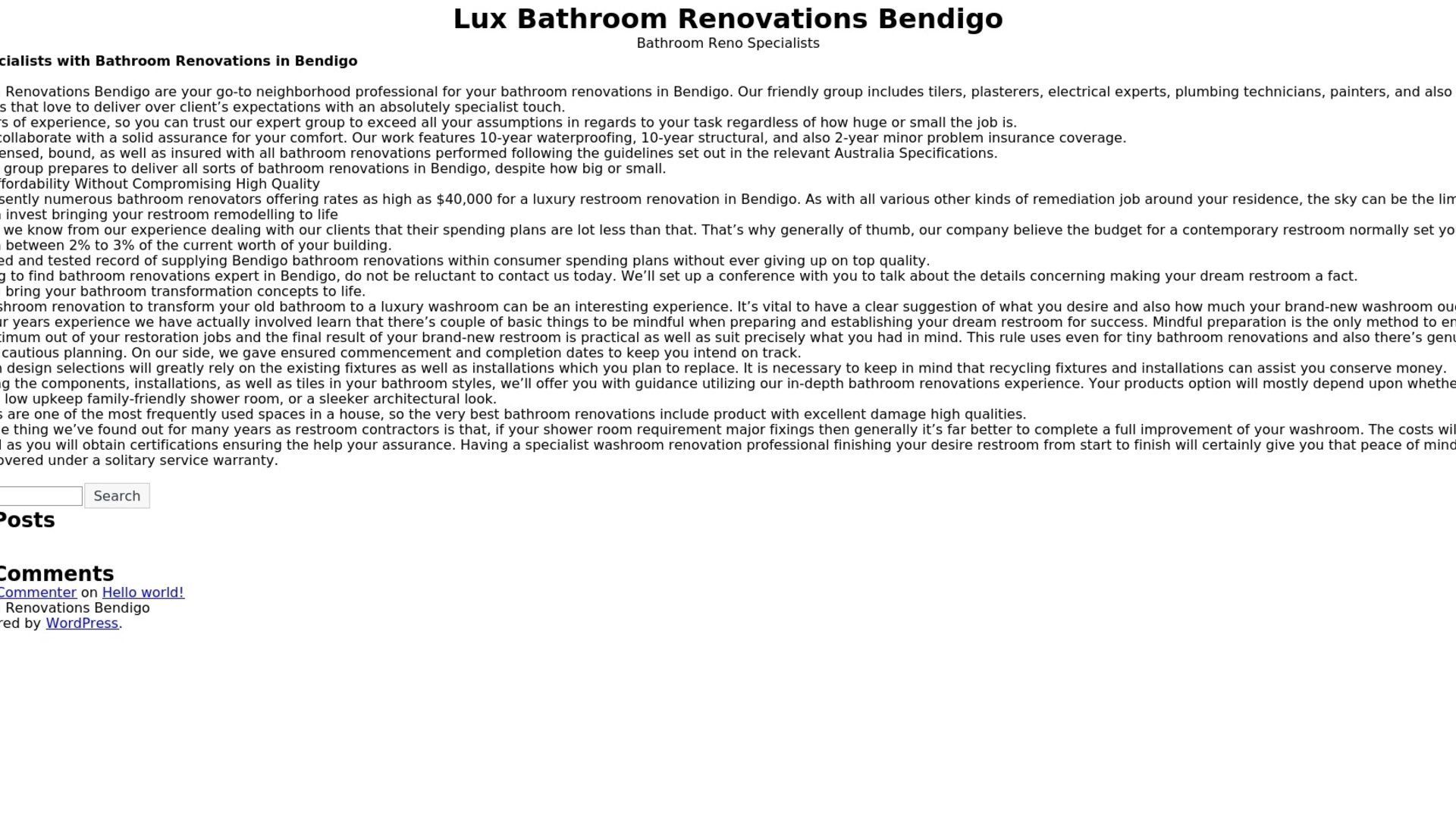 bathroomrenovationsbendigo.com screenshot alt-text