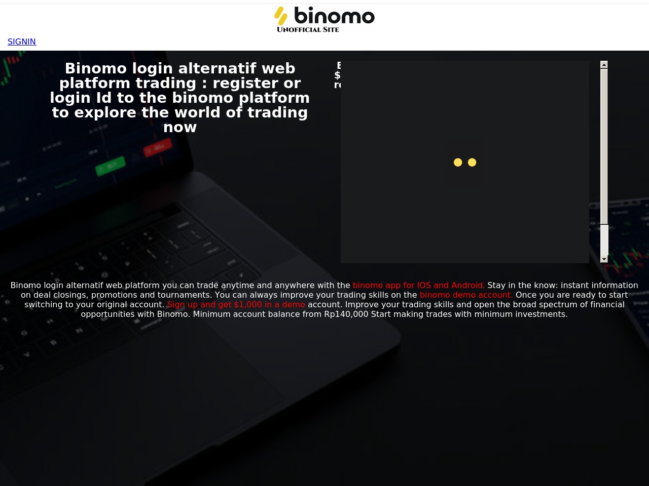 binomologinalternatif.com screenshot alt-text