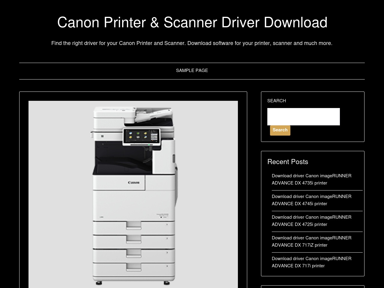 canonprinterdrivers.net screenshot alt-text