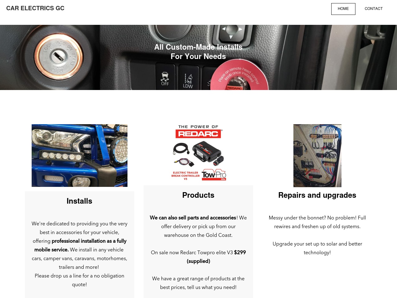 carelectricsgoldcoast.com screenshot alt-text