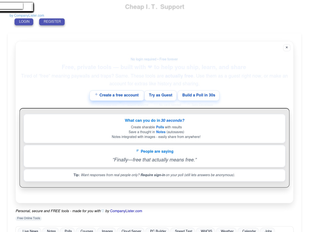 cheapitsupport.com screenshot alt-text