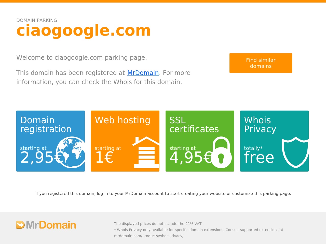 ciaogoogle.com screenshot alt-text