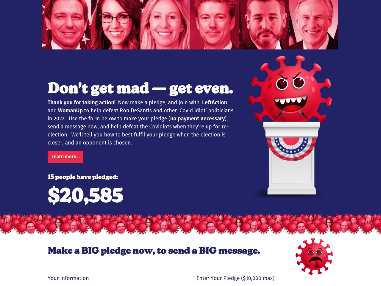 covidiotpayback.com screenshot alt-text