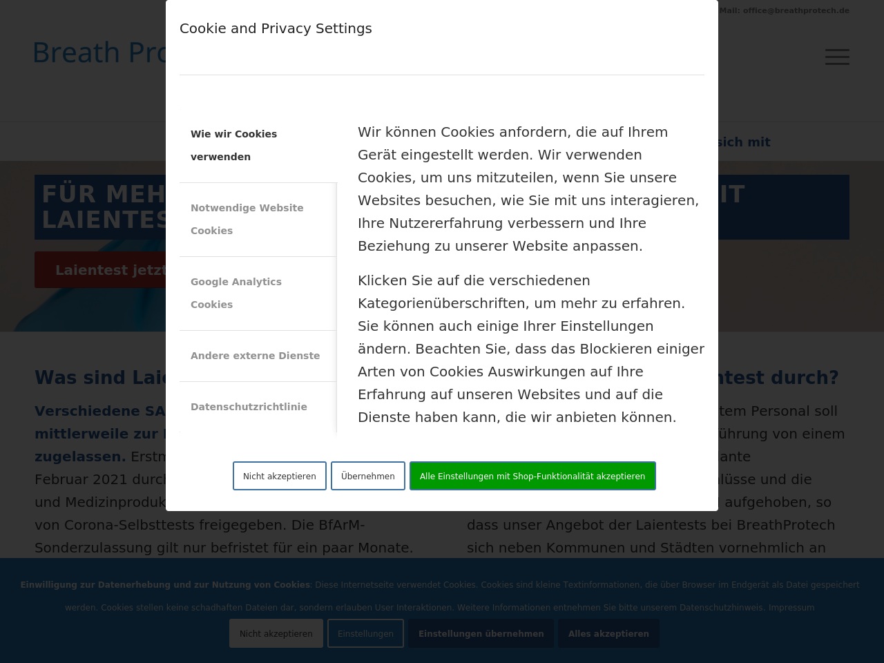 covidlaientest.com screenshot alt-text