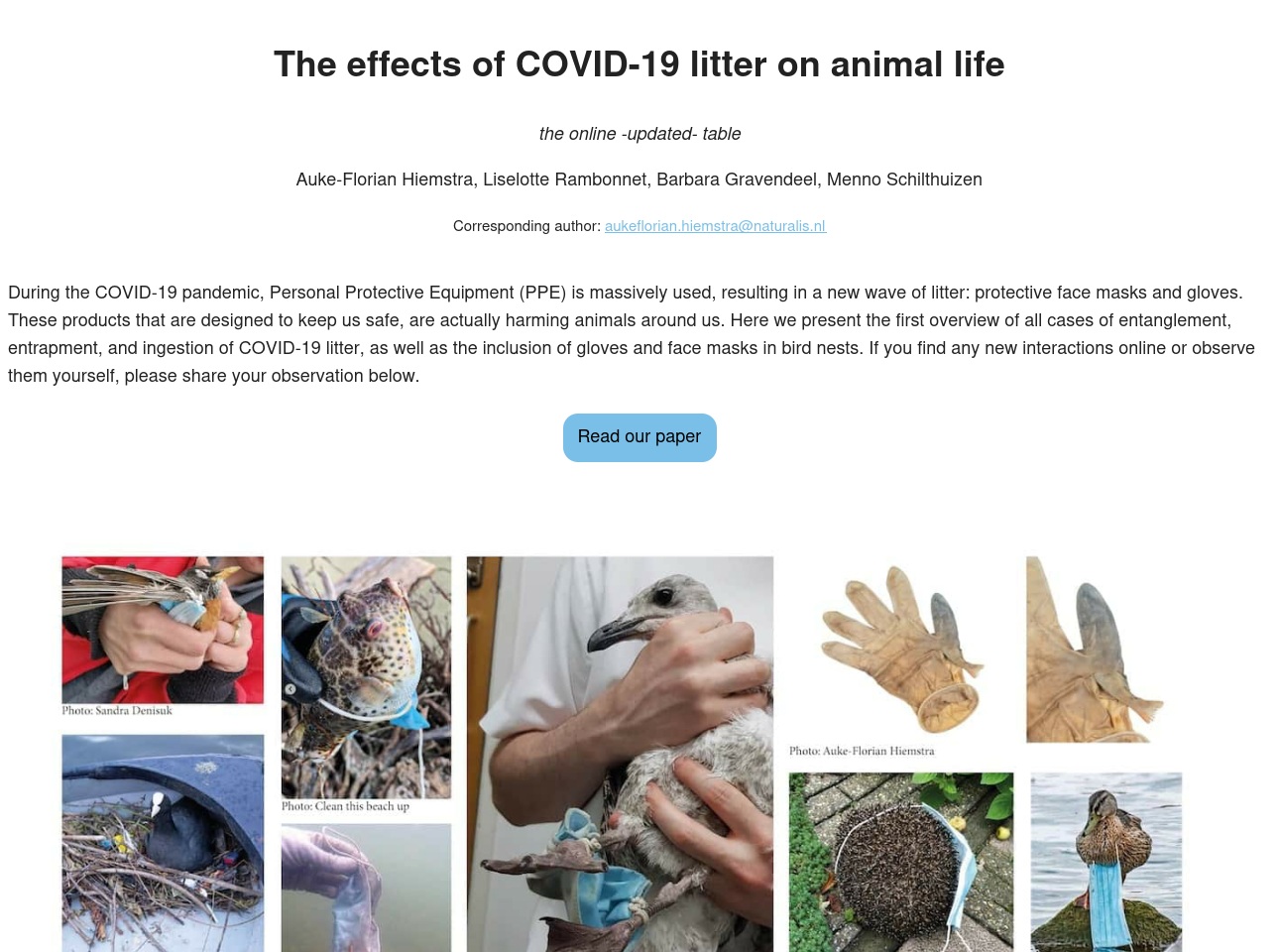covidlitter.com screenshot alt-text