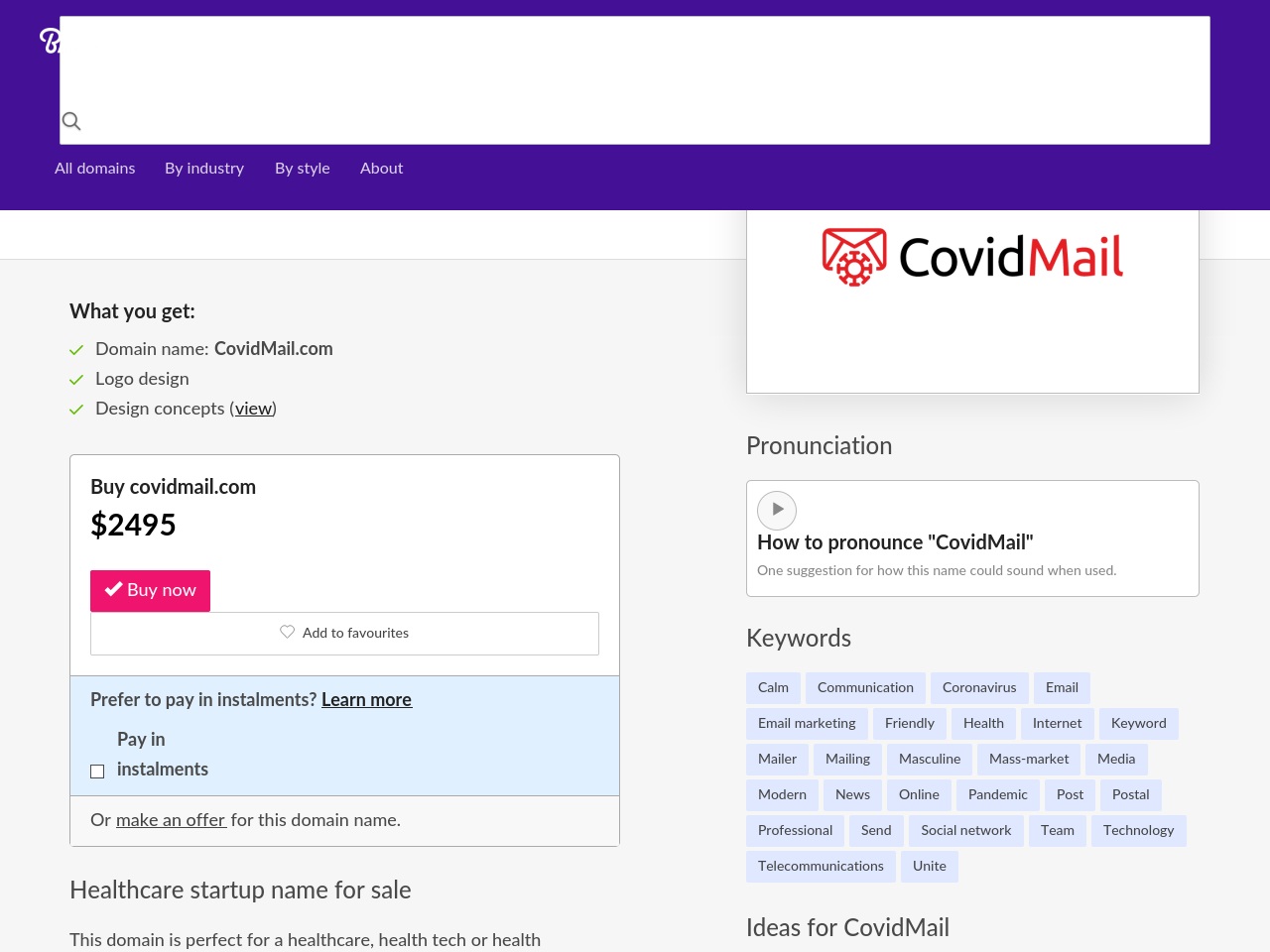 covidmail.com screenshot alt-text