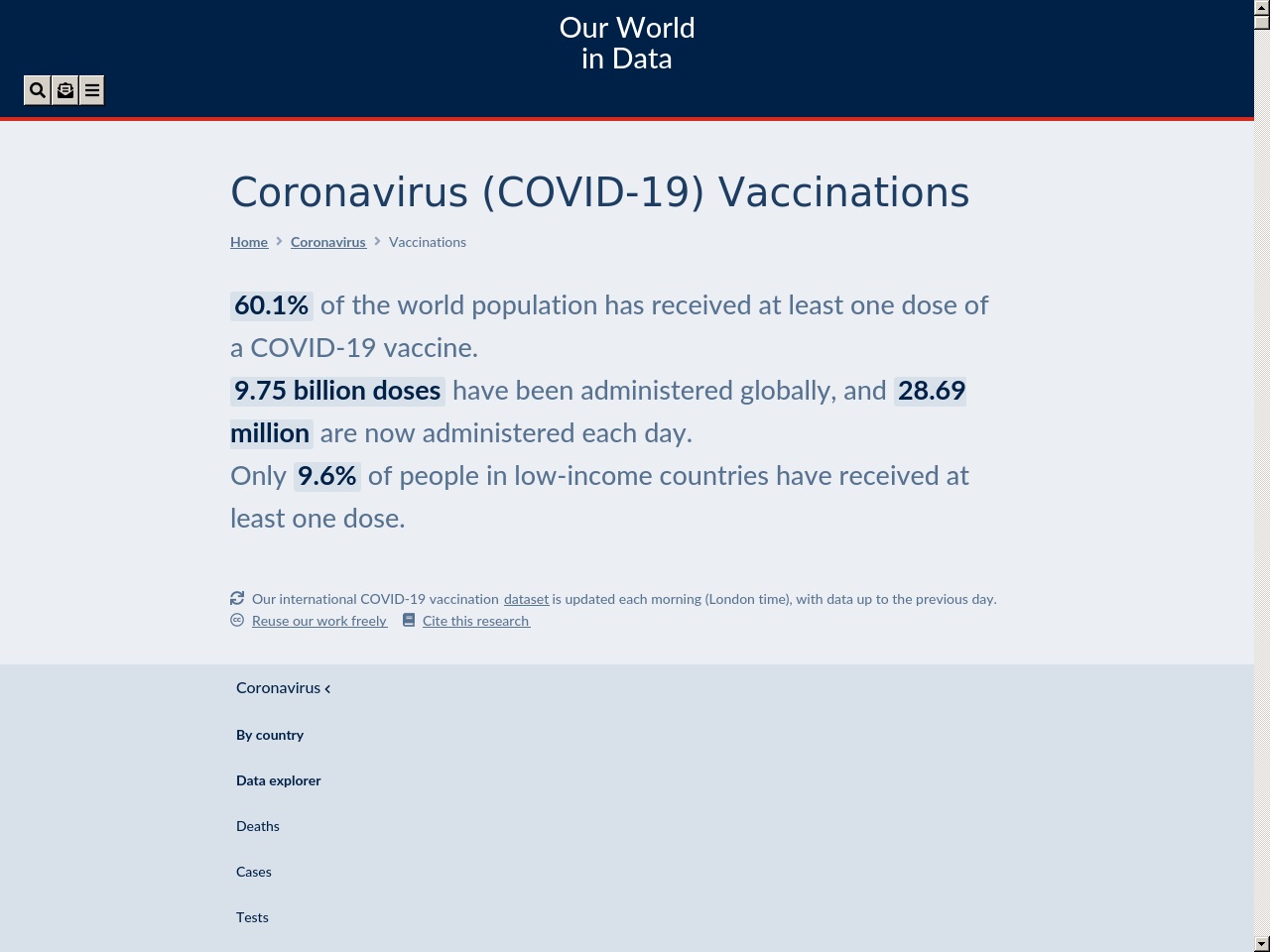 covidopendata.com screenshot alt-text