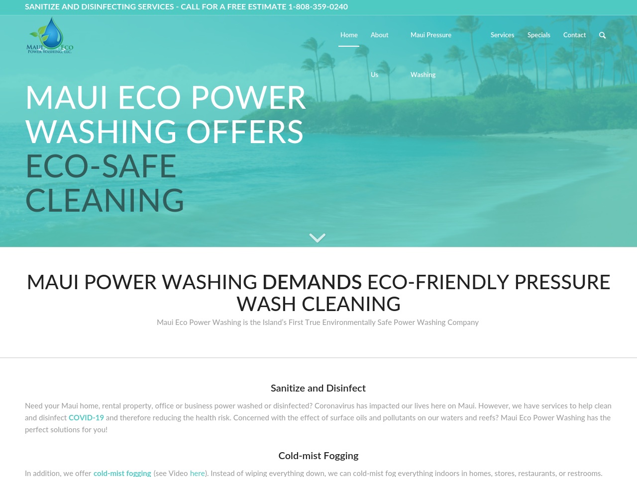 covidsanitationhawaii.com screenshot alt-text