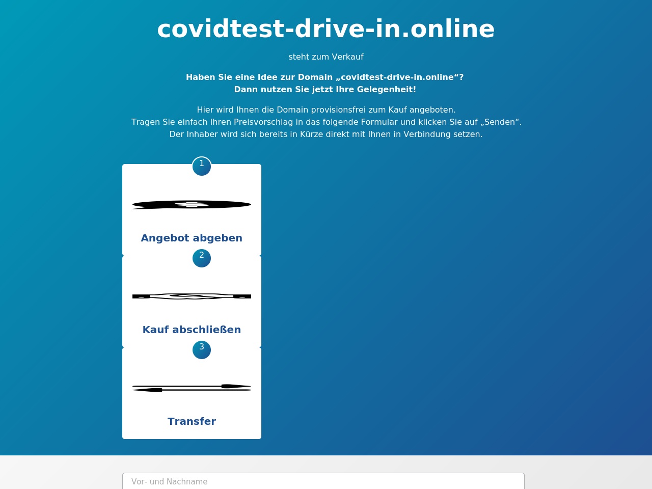 covidtest-drive-in.online screenshot alt-text