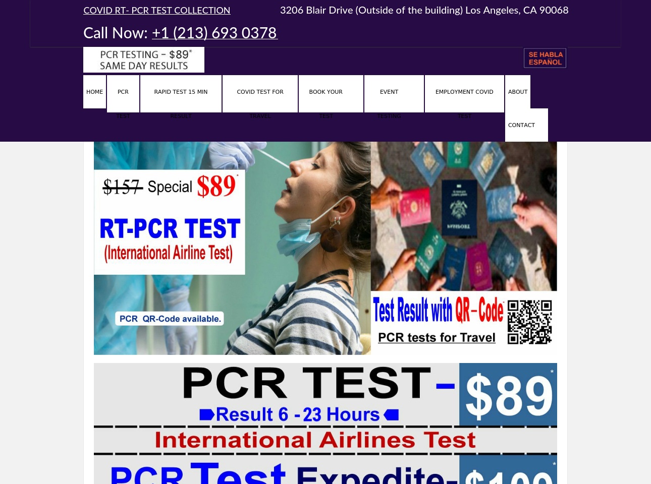 covidtest-losangeles.com screenshot alt-text