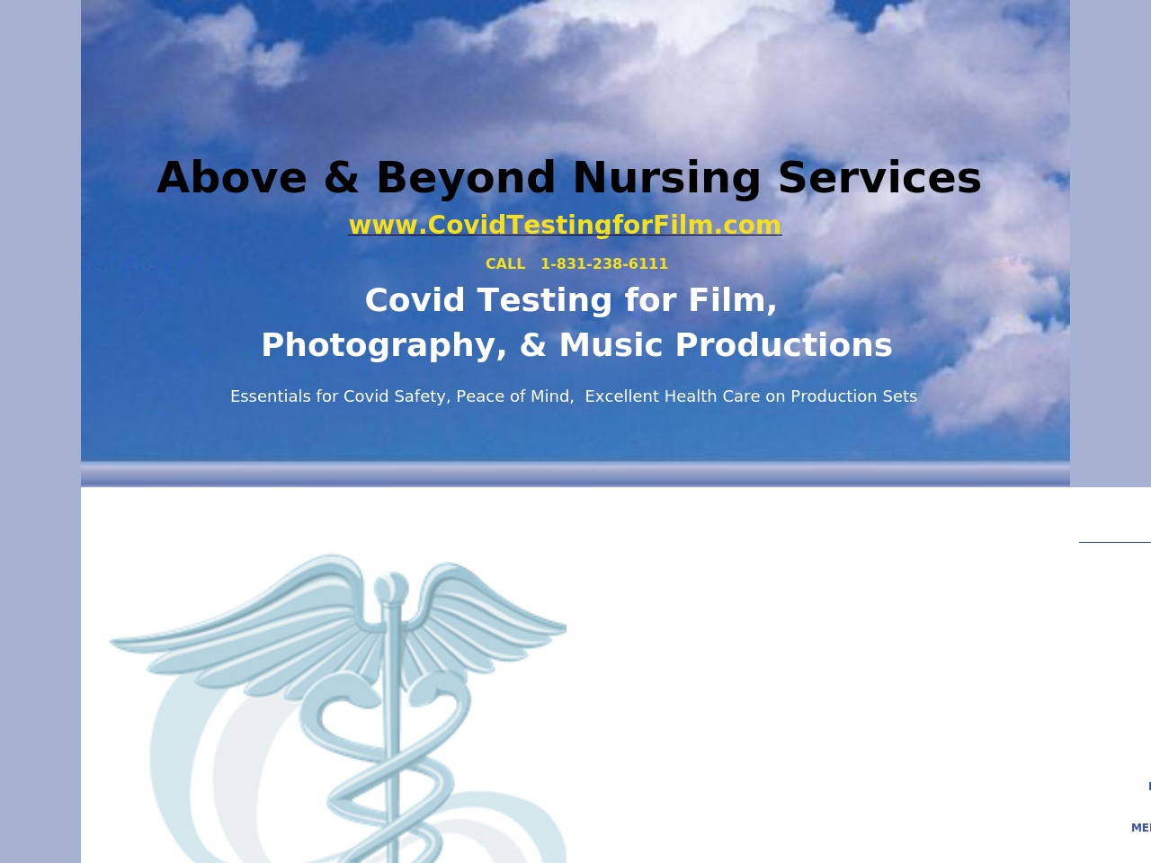 covidtestingforfilm.com screenshot alt-text