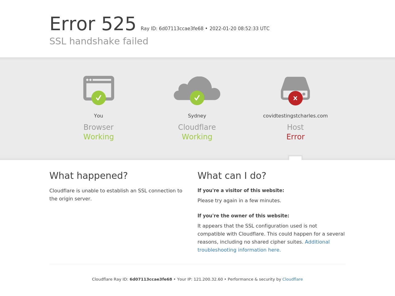 covidtestingstcharles.com screenshot alt-text