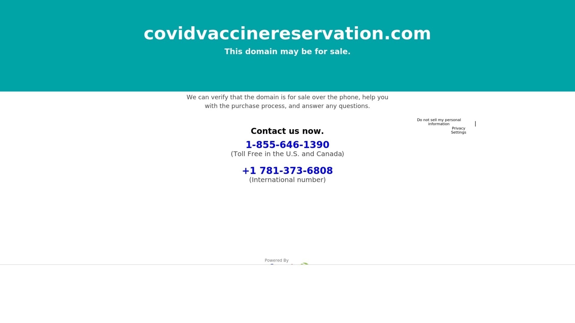 covidvaccinereservation.com screenshot alt-text