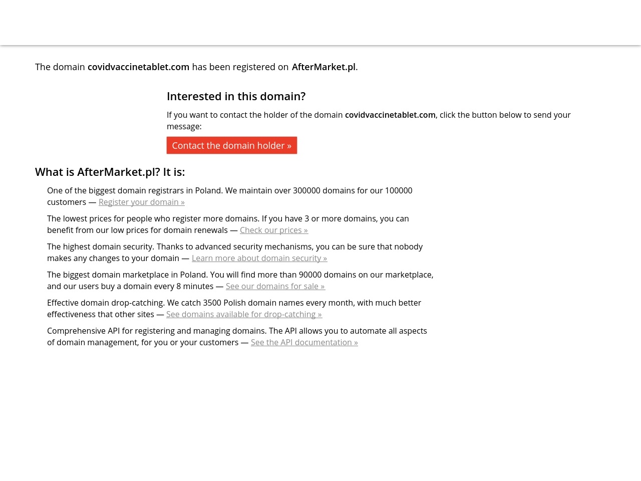 covidvaccinetablet.com screenshot alt-text