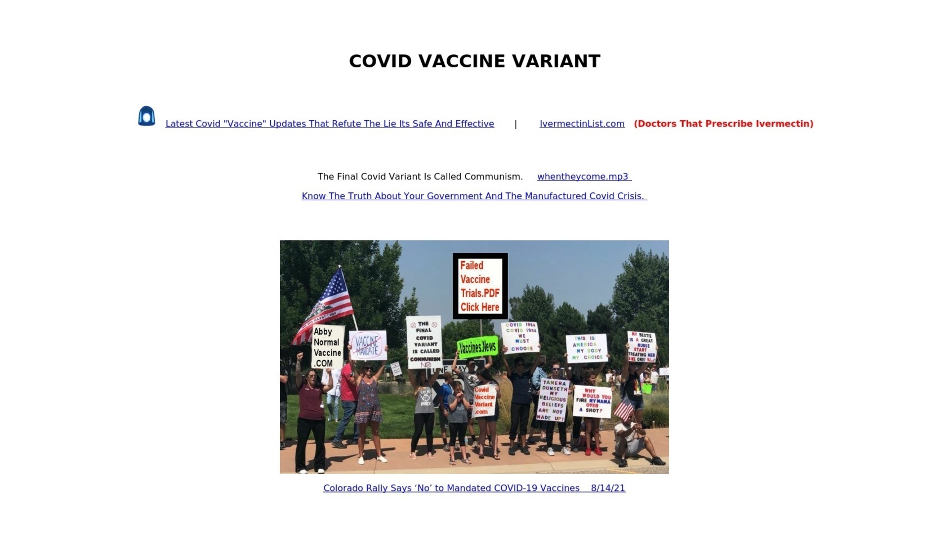 covidvaccinevariant.com screenshot alt-text