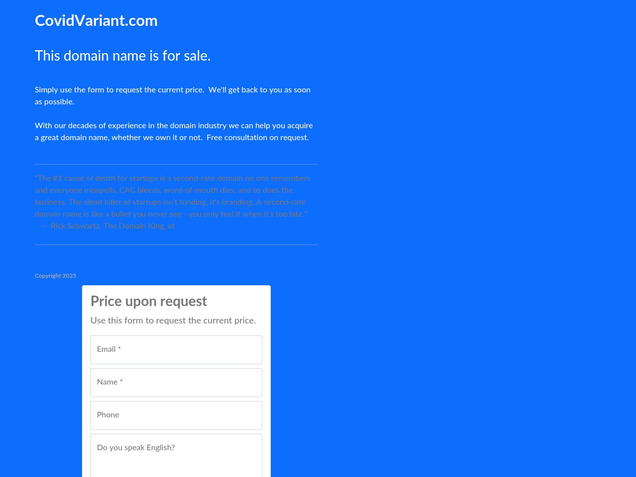 covidvariant.com screenshot alt-text