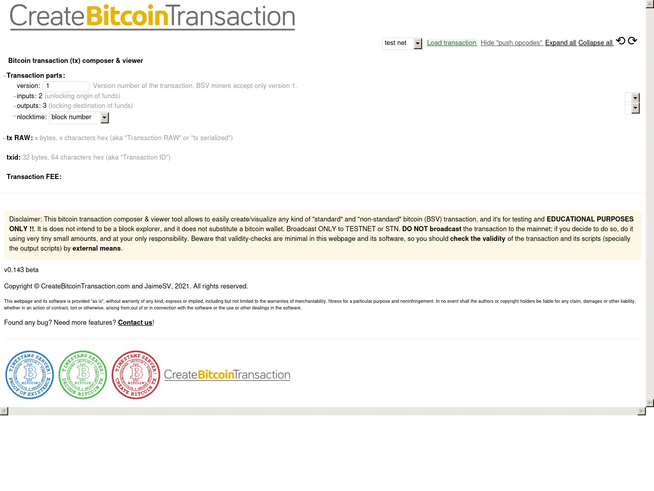 createbitcointransaction.com screenshot alt-text