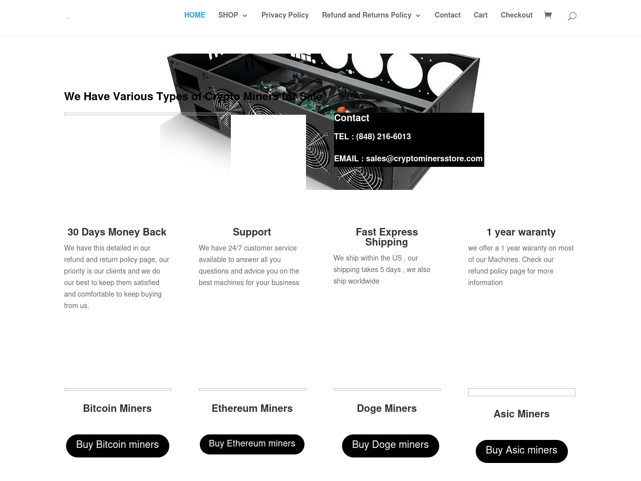 cryptominersstore.com screenshot alt-text