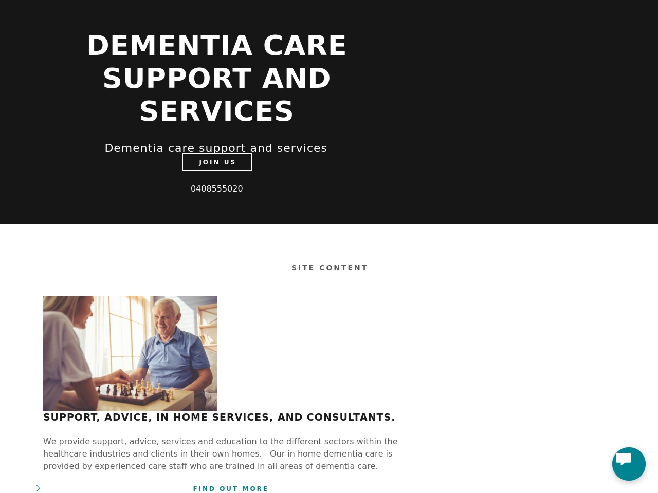 dementiacaresupportandservices.com screenshot alt-text