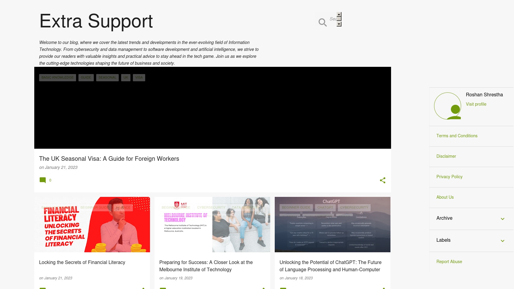 extrasupportforyou.com screenshot alt-text