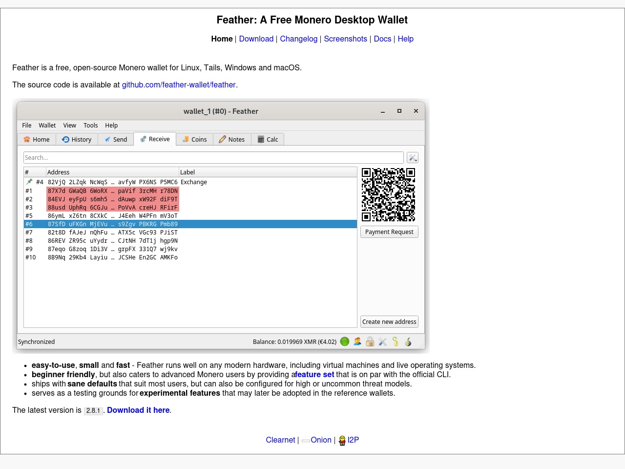 feather-wallet.com screenshot alt-text