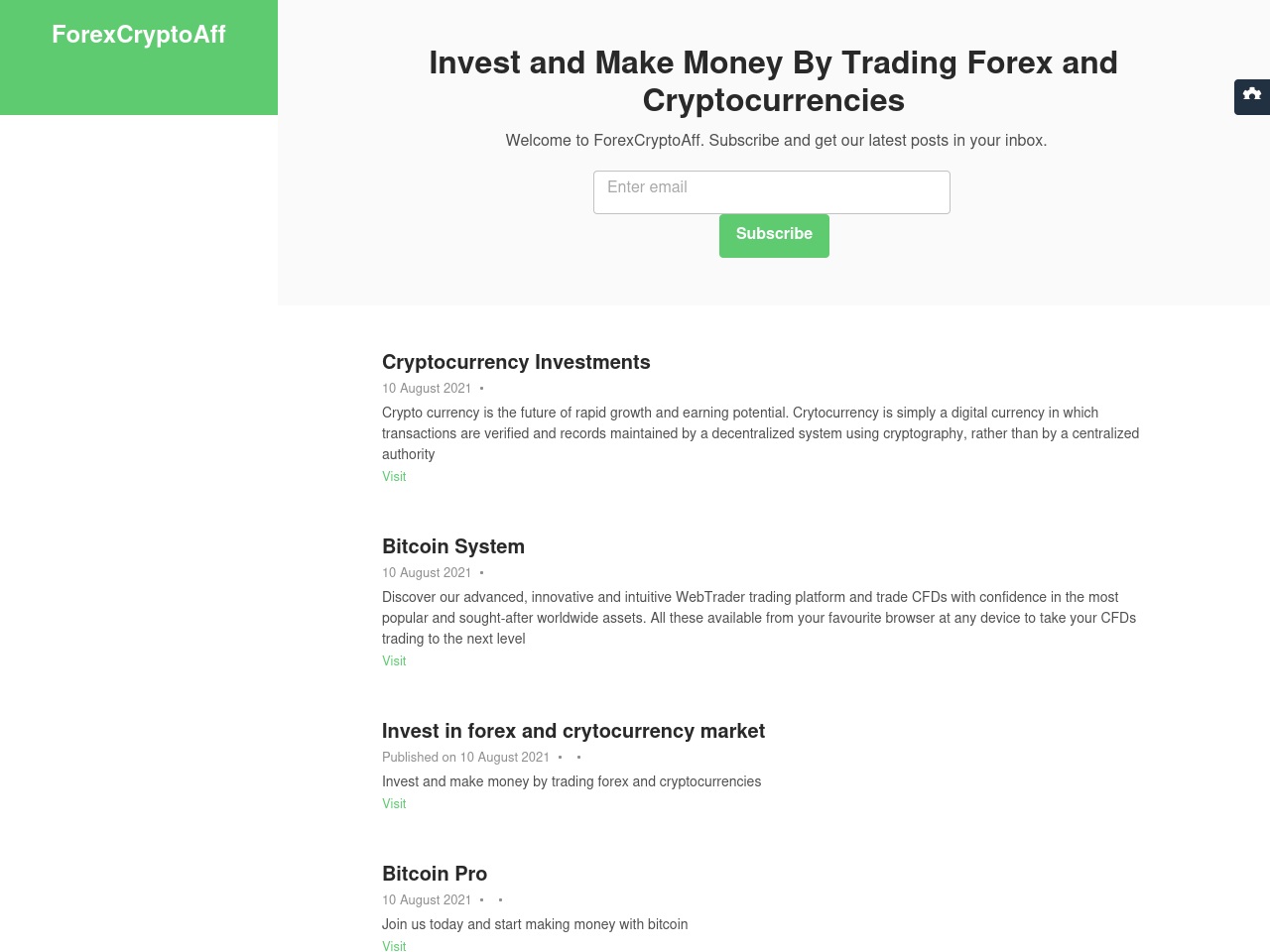 forexcryptoaff.site screenshot alt-text