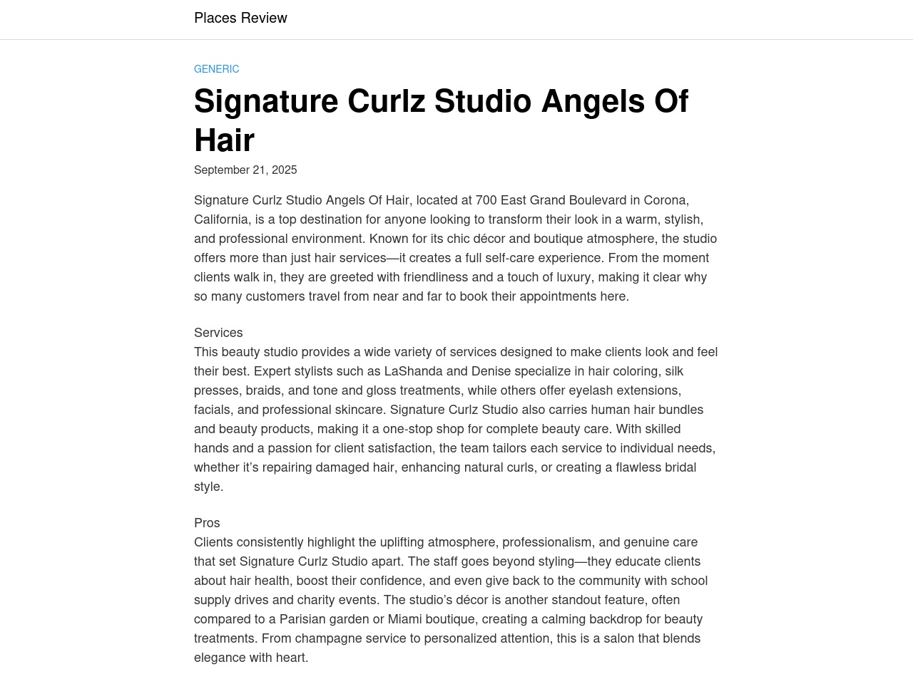 hairsaloncorona.com screenshot alt-text