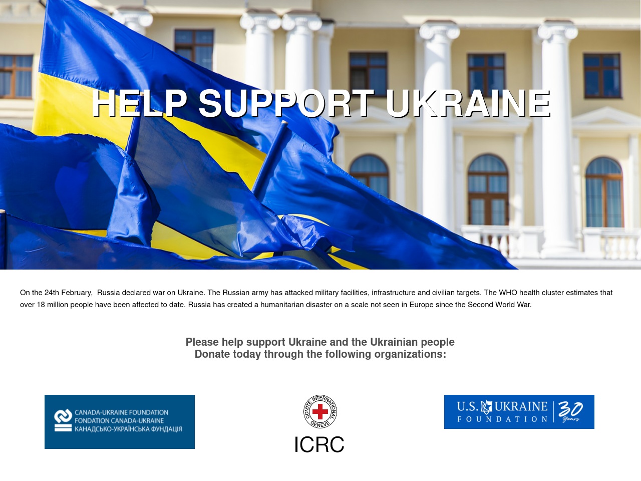 helpsupportukraine.com screenshot alt-text