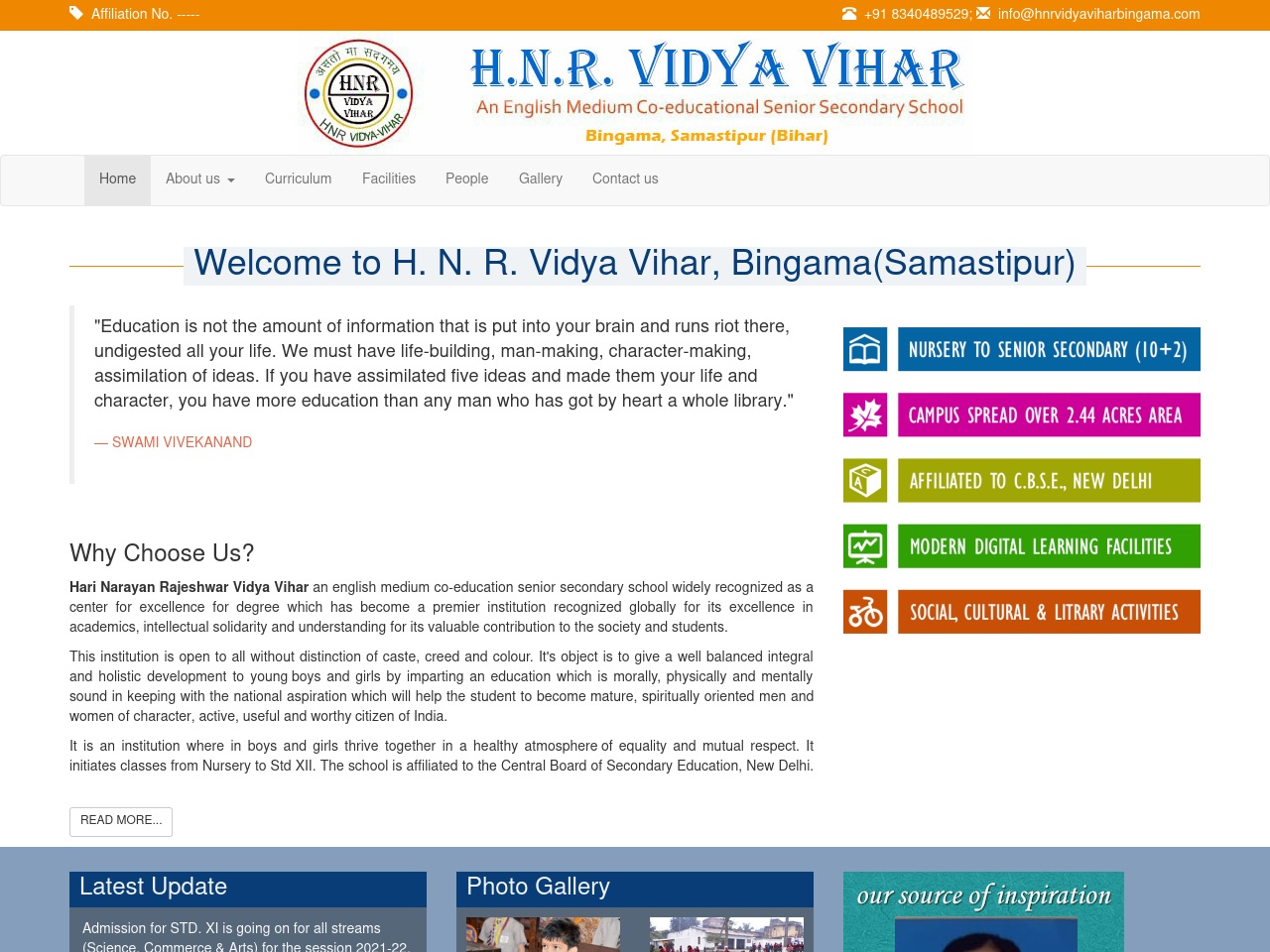 hnrvidyaviharbingama.com screenshot alt-text