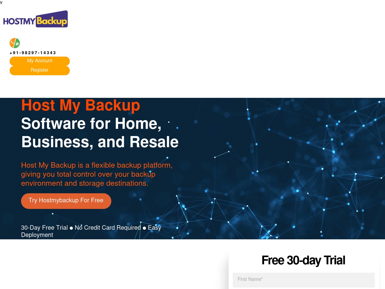 hostmybackup.com screenshot alt-text