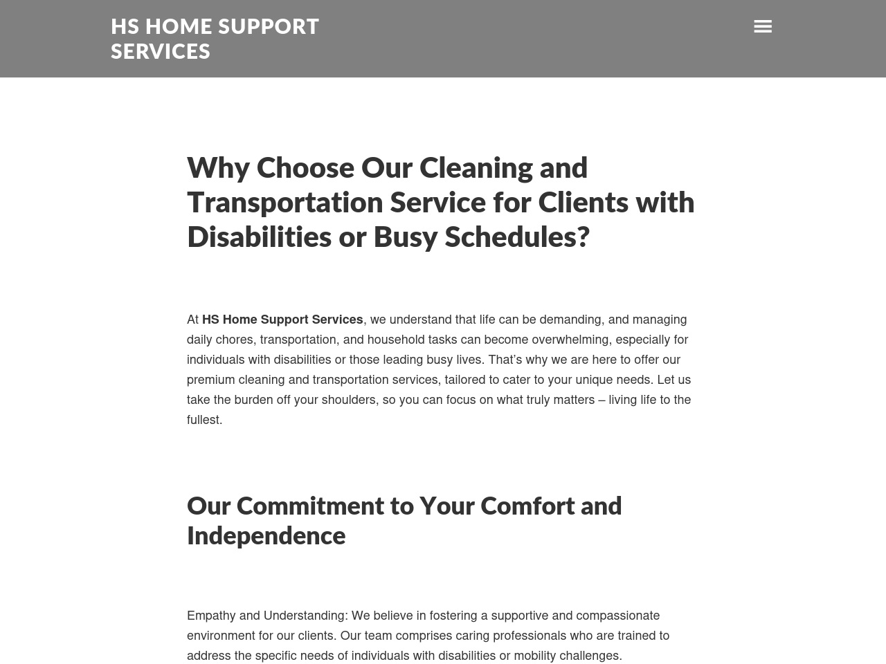 hshomesupportservices.com screenshot alt-text