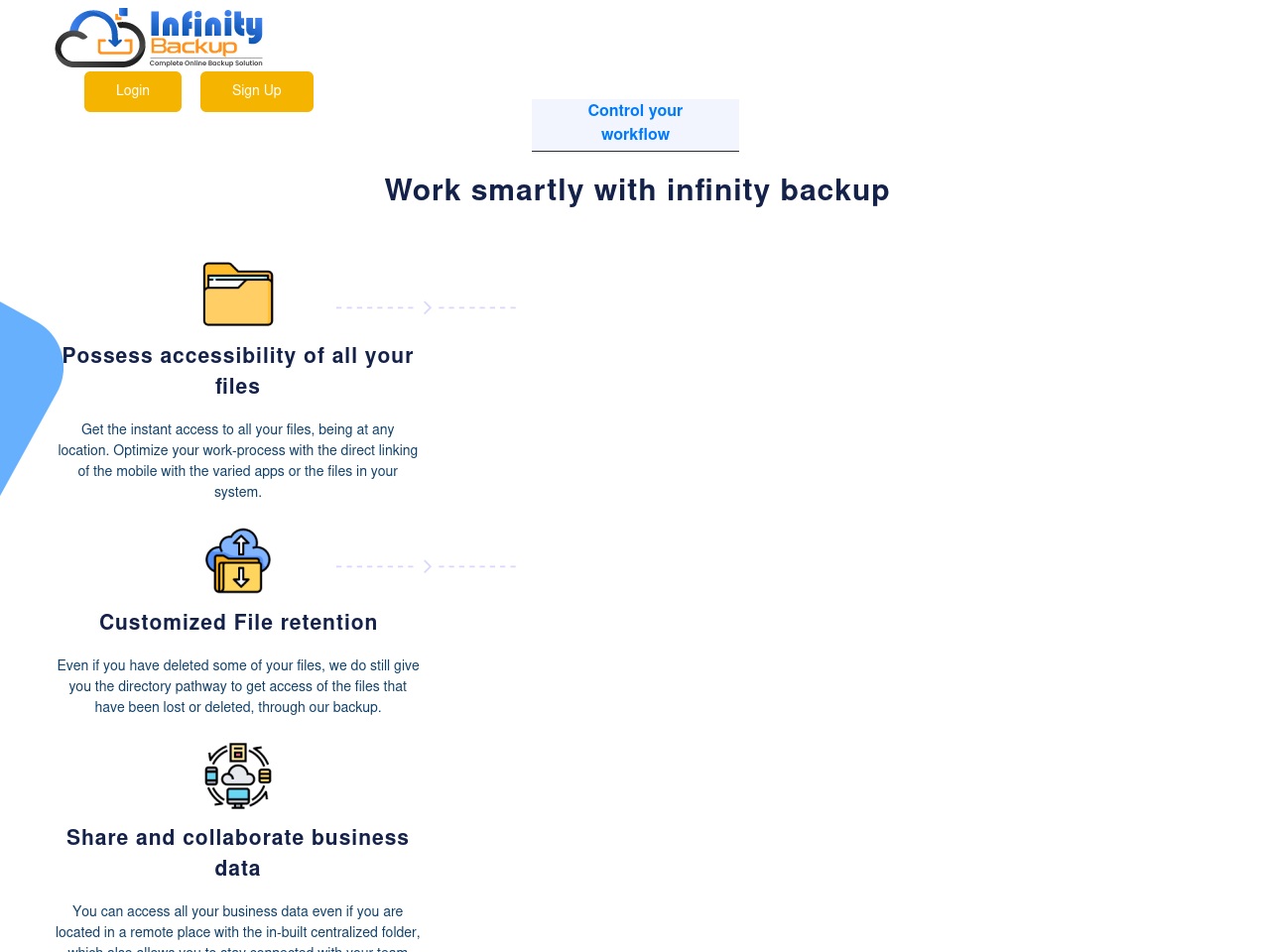 infinitycloudbackup.com screenshot alt-text