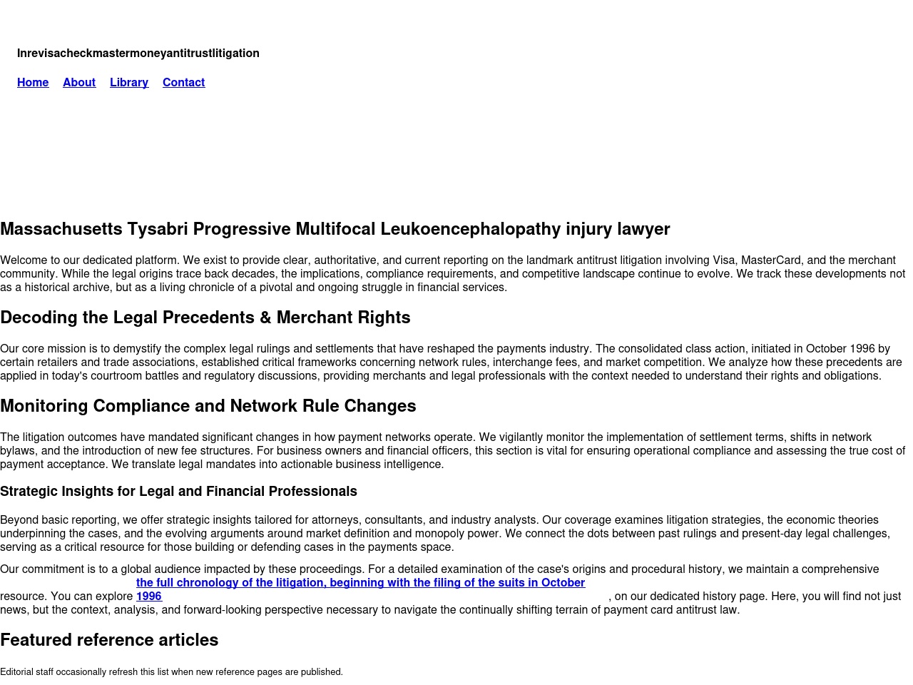 inrevisacheckmastermoneyantitrustlitigation.com screenshot alt-text
