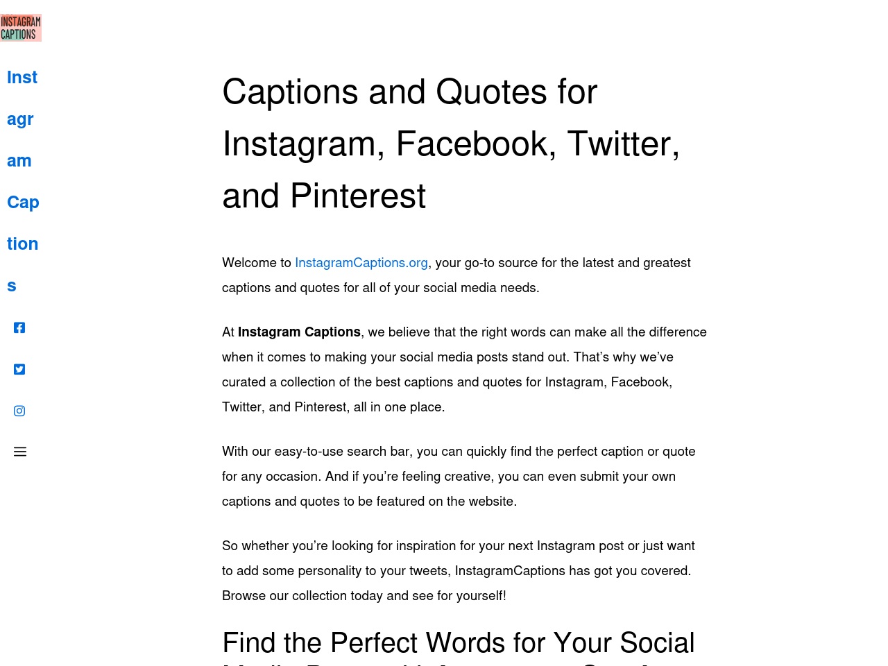 instagramcaptions.org screenshot alt-text