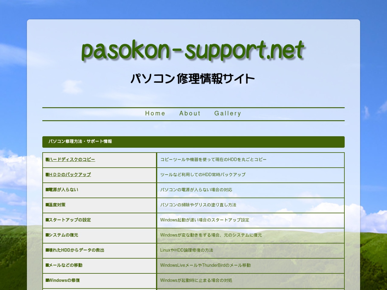 pasokon-support.net screenshot alt-text